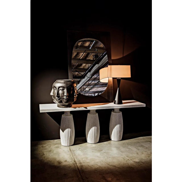 2020s NOIR Noble Hourglass Black Metal Table Lamp with White Shade For Sale - Image 5 of 6