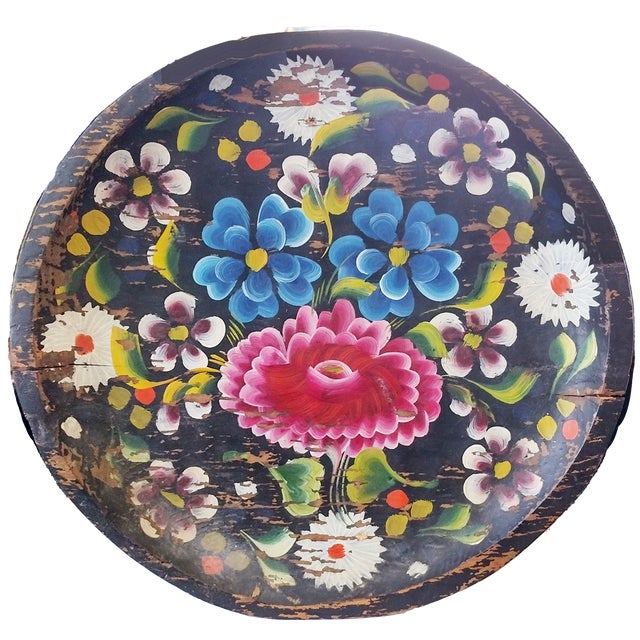 Mexican Vintage Mexican Folk Art Handpainted Wood Trays, Set of 2 For Sale - Image 3 of 6