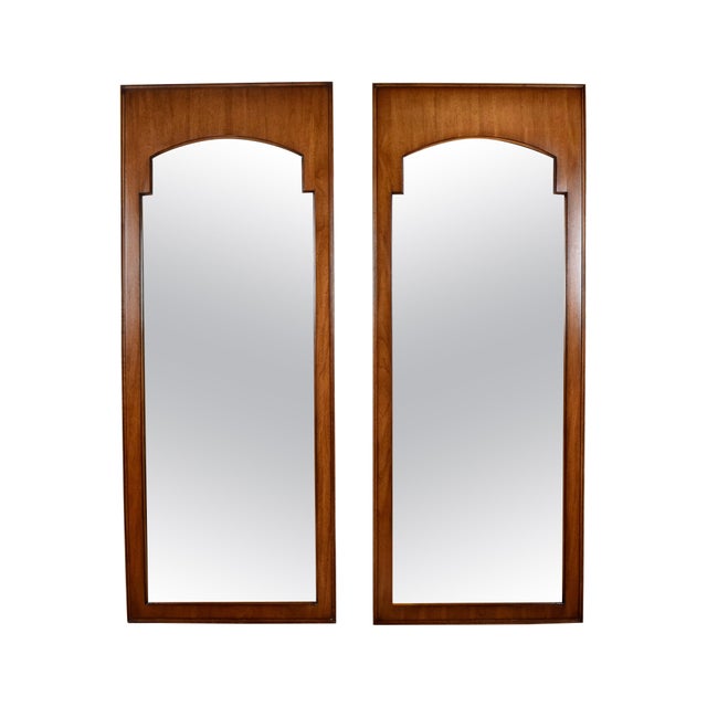 Pair of Walnut Wall Mirrors by John Stuart Inc., Mid Century, 1950s For Sale - Image 9 of 9