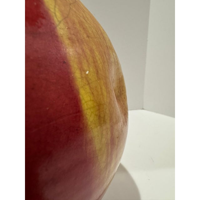 1990s Peter Aslan Raku Pottery Orb Vase Multicolor Crackle Glaze Studio Ceramic For Sale - Image 5 of 13