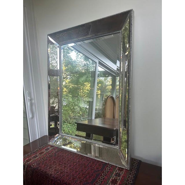 Contemporary Contemporary Silvered and Mirrored Framed Mirror For Sale - Image 3 of 5