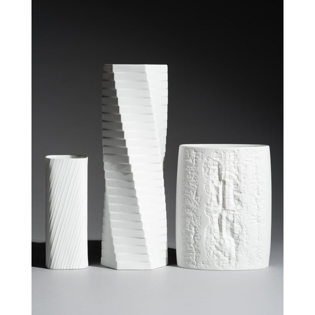 Modern White Bisque Porcelain Vases by Werner Schreib, Martin Freyer and Werner Uhl for Rosenthal, 1970s, Set of 3 For Sale - Image 3 of 18
