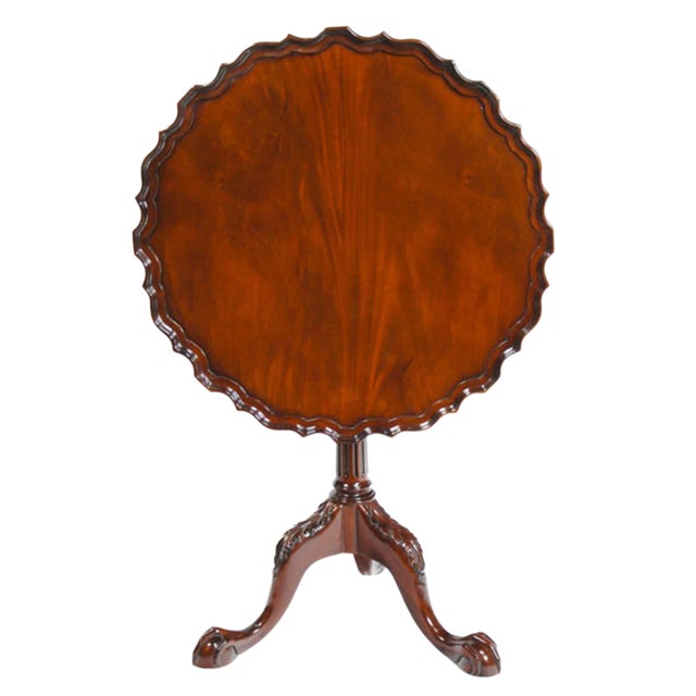 Traditional Mahogany Philadelphia Tilt Top Table | Chairish