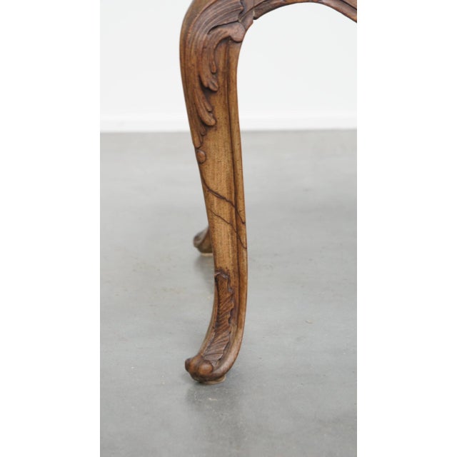 Antique French Square Side Table with Wooden Frame and Marble Top, 1800s For Sale - Image 11 of 12