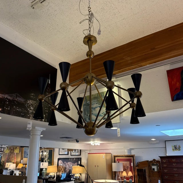 Glass Jonathan Adler Caracas Chandelier For Sale - Image 7 of 12