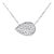 14K White Gold 1/4 Cttw Round Diamond Composite Teardrop Shape 18" Pendant Necklace For Sale