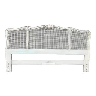 Vintage Provincial Style Henredon Caned King Headboard For Sale