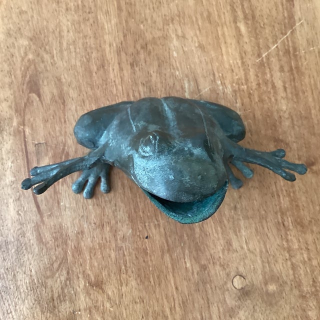Vintage Whimsical Bronze Frog Sculpture Verdigris Patina in Style of Francois - Xavier Lalanne For Sale - Image 10 of 12