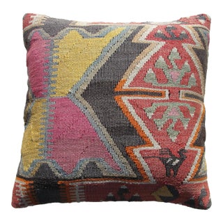 Pillow Cover Made from 1980s Kilim Rug For Sale