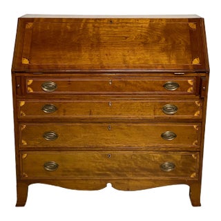 Mahogany and Satinwood Fall Front Desk, American, Circa 1820 For Sale