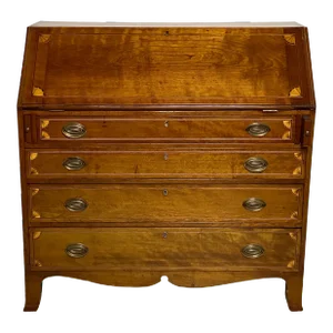 Mahogany and Satinwood Fall Front Desk, American, Circa 1820