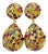 Bochic “Orient” Multi Color, Citrine & Amethyst Earrings Set 18K Gold & Silver For Sale