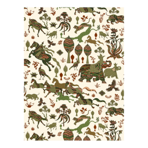 The House of Scalamandré Legends Print Fabric, Olive Adobe