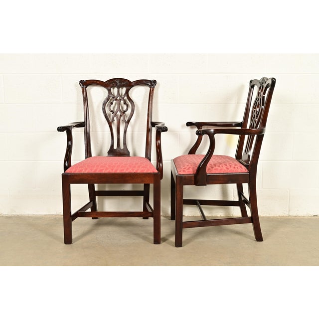 Stickley Georgian Carved Mahogany Dining Chairs, Set of Six For Sale - Image 11 of 15