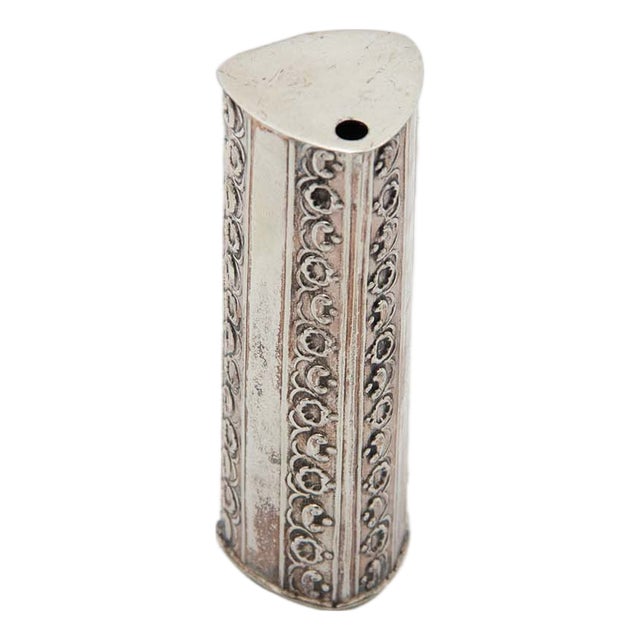 Triangular Silver Prism Toothpick Holder For Sale