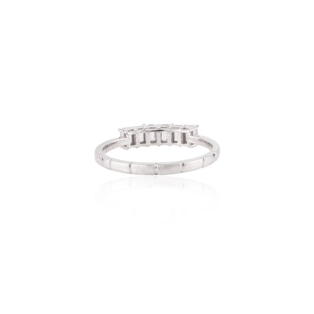 White Art Deco Diamond Eternity Band Size 8 For Sale - Image 8 of 12