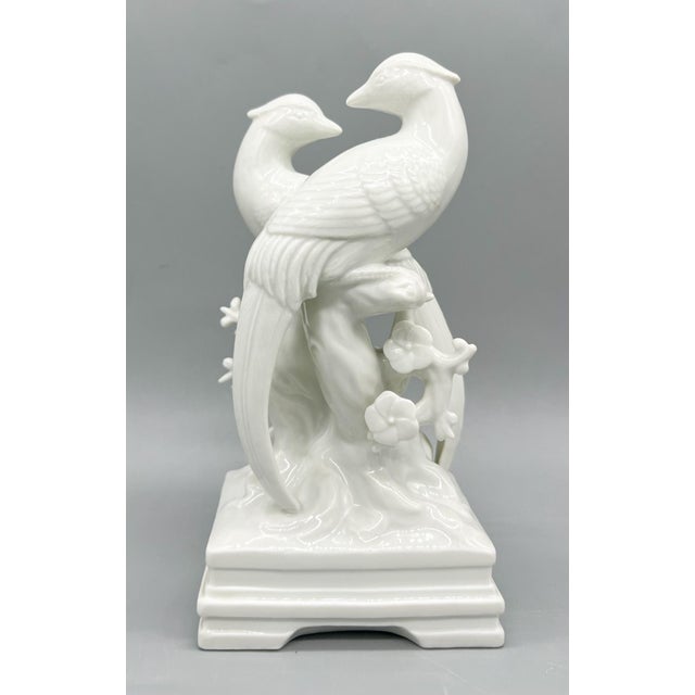 Fitz and Floyd 1970s Blanc De Chine Fitz & Floyd Birds and Flowers Figurine - Chinoiserie, Traditional, Hollywood Regency For Sale - Image 4 of 14