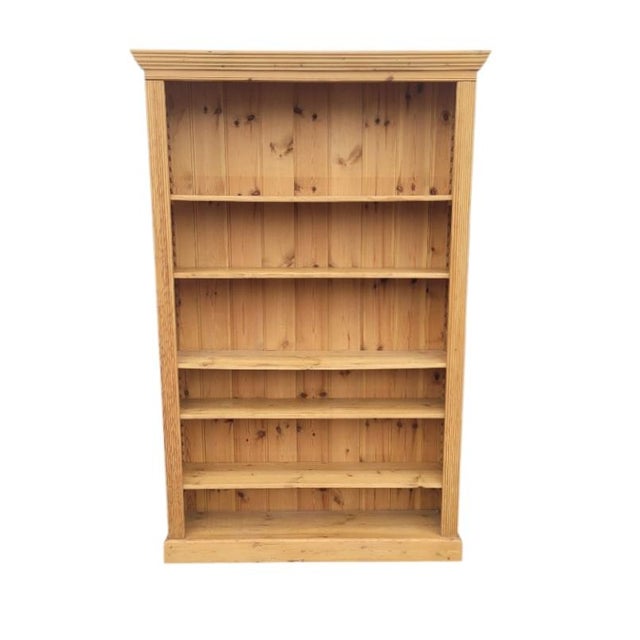 Wood Large Vintage Knotty Pine Bookcase For Sale - Image 7 of 7