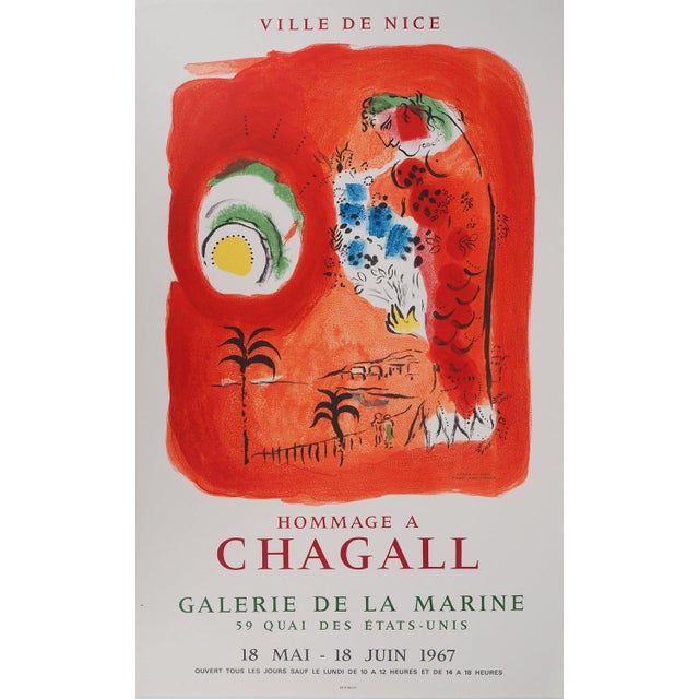 Marc Chagall, Baie Des Anges, The Red Mermaid, Lithograph Poster For Sale - Image 5 of 5