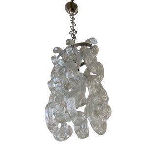 Vintage C-Shaped Murano Glass Chandelier attributed to Aureliano Toso, 1970s For Sale