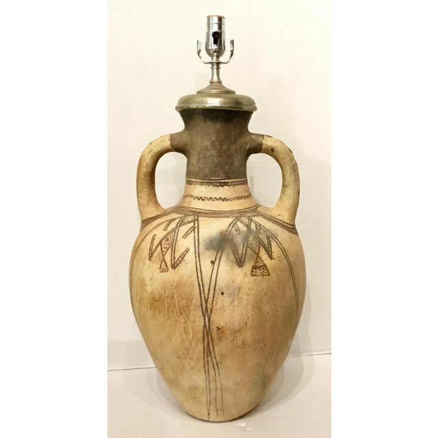 Large Hand Thrown Moroccan Style Hand Painted Pottery Vase Table