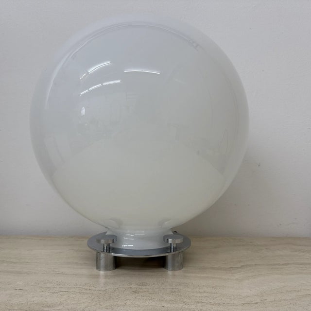 Glass and Chrome Model 752 Table Lamp attributed to Martinelli Luce, Italy, 1970s For Sale - Image 6 of 18