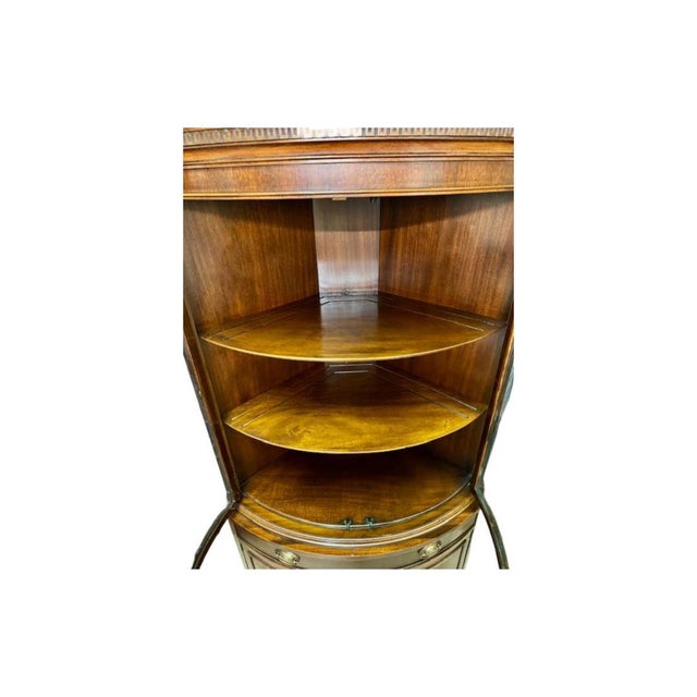 1950s Vintage Circa 1950's Georgian Style Mahogany Corner China Cabinet For Sale - Image 5 of 15