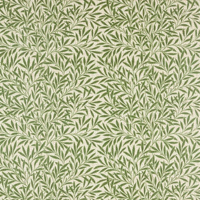Morris & Co Emerys Willow Fabric in Leaf Green For Sale
