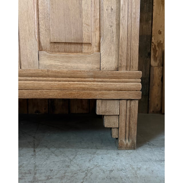 Art Deco Oak 3-Door Wardrobe, 1930s For Sale - Image 15 of 16