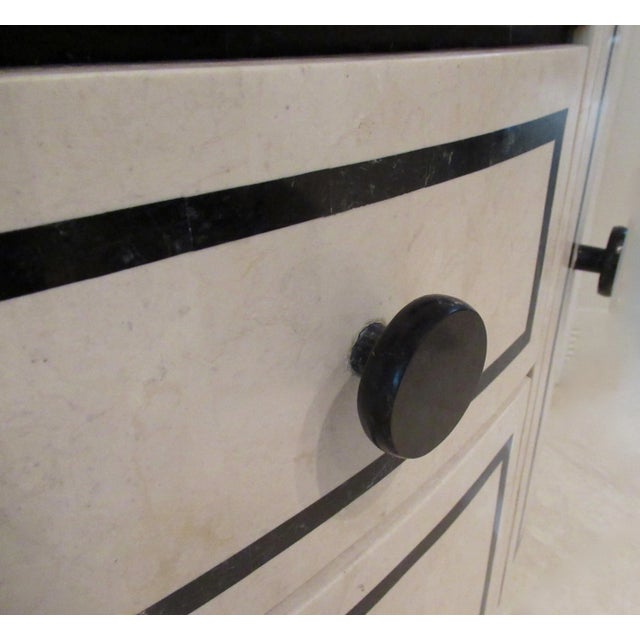 Vintage C.1991-93 Maitland-Smith Style, Custom Tessellated Marble Demi-Lune Bow Front Credenza, Server Buffet For Sale - Image 10 of 13