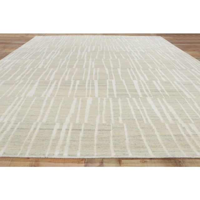 Beige 2020s Sol LeWitt Style Transitional Rug, 09'01 X 11'11 For Sale - Image 8 of 11