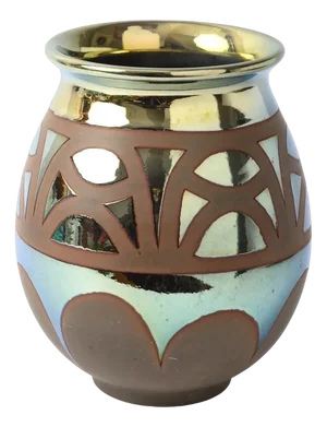 French Art Deco Metallic Glaze Vase, 1930s