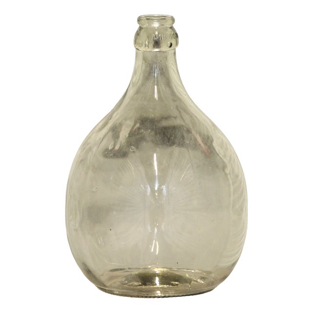 Vintage Demijohn Glass Bottle, 1980s For Sale