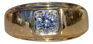 The Bickford: Gentlemen's 14K Gold Engagement Ring set with 0.54 CT Diamond