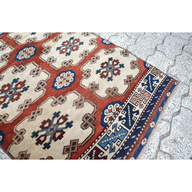 Red 1960s Small Floral Wool For Sale - Image 8 of 11