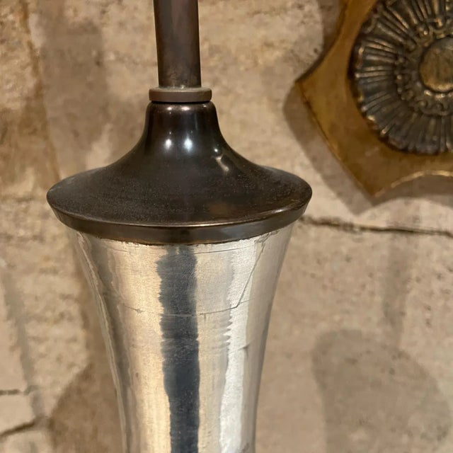 1950s 1950s Arturo Pani Sensational Table Lamp Aluminum & Brass Mexico City For Sale - Image 5 of 10