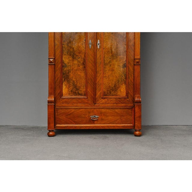 Gründerzeit Walnut Veneer Wardrobe For Sale - Image 11 of 18