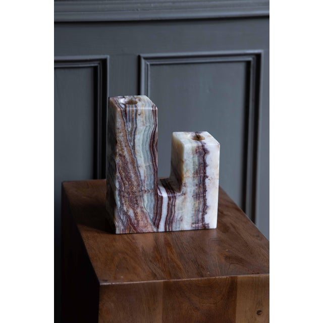 Asy Candleholder in Green Onyx by Manifeste, in New conditions. Designed from 2000