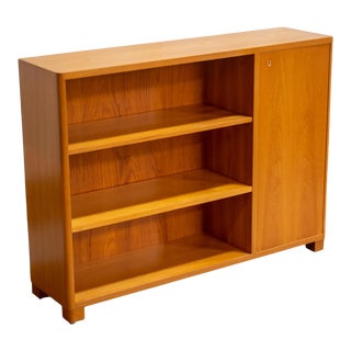 Swedish Elm Bookcase With Cabinet For Sale