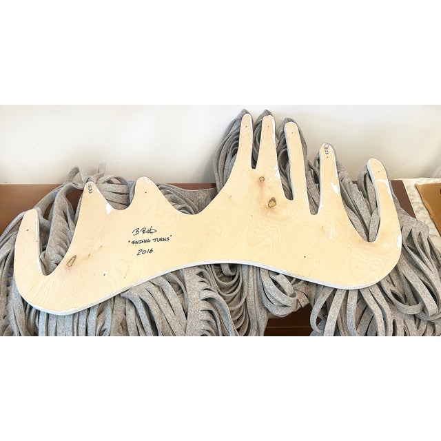 Wood Bianca Pratorius Soft Felt Wall Sculpture Titled "Folding Turns" Signed 2016 For Sale - Image 7 of 8