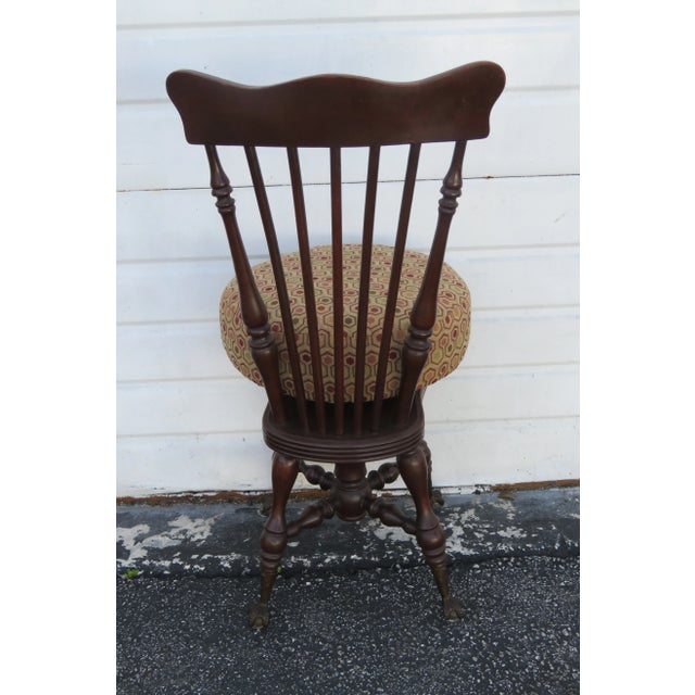 Early 1900s Claw Feet Piano Stool Chair For Sale - Image 9 of 13