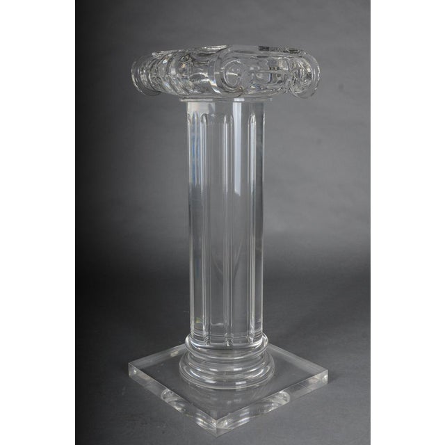 Glass Hollywood Regency Style Acrylic Column For Sale - Image 7 of 18
