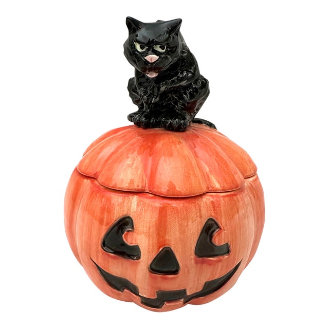 Halloween Fitz and Floyd Jack-O-Lantern Candy Dish For Sale