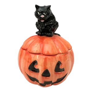 Halloween Fitz and Floyd Jack-O-Lantern Candy Dish
