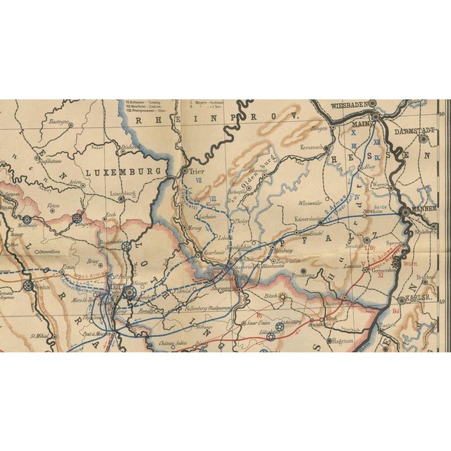 Franco-Prussian War Campaign Map of France and Germany, 1871 For Sale - Image 10 of 14