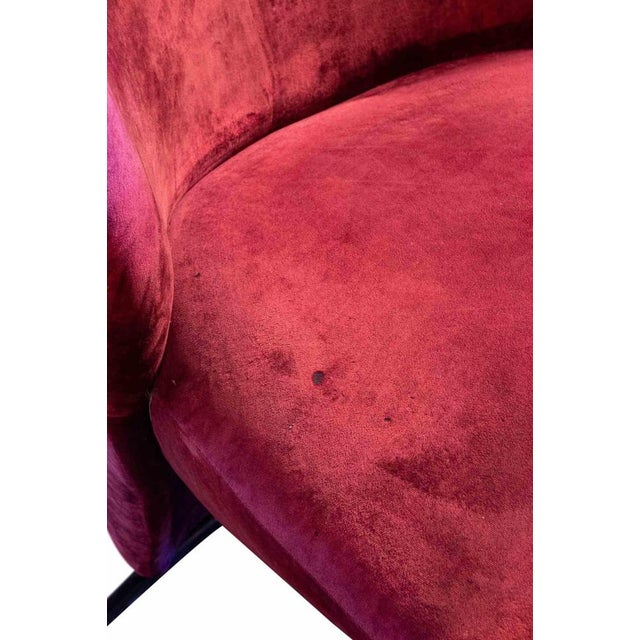 1960s Jada Armchairs in Velvet and Leather by Sergio Saporiti, Italy, 1960s For Sale - Image 5 of 9