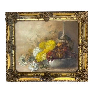 Still Life Oil Painting of Flowers 20th Century, Signed j.e. Cook For Sale