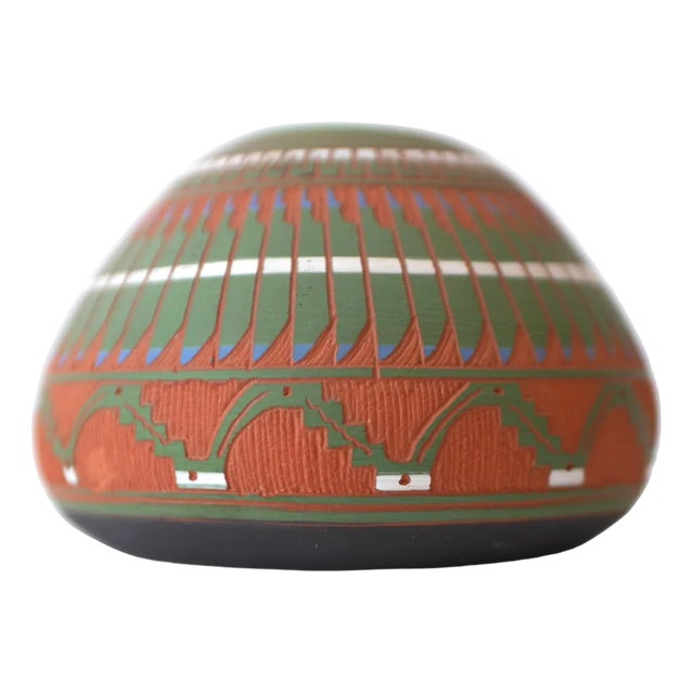 Vintage Navajo Pottery Ceramic Vase with Glazing from Tanya & Garrett Bennett, 1970s For Sale