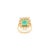 Metal Zambian Emerald Halo Diamond Statement Ring in 18k Solid Gold Size 5.5 For Sale - Image 7 of 12