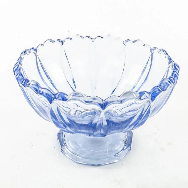 Blue Footed Ring Bowl from Ząbkowice Glassworks, 1950s For Sale - Image 8 of 11